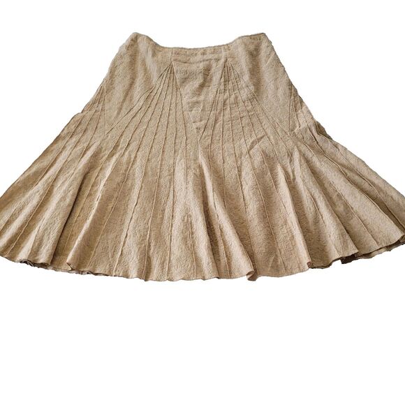 Jones New York Silk Maxi Skirt Women’s 12 Brown Embroidered Boho Lagenlook - Picture 1 of 9